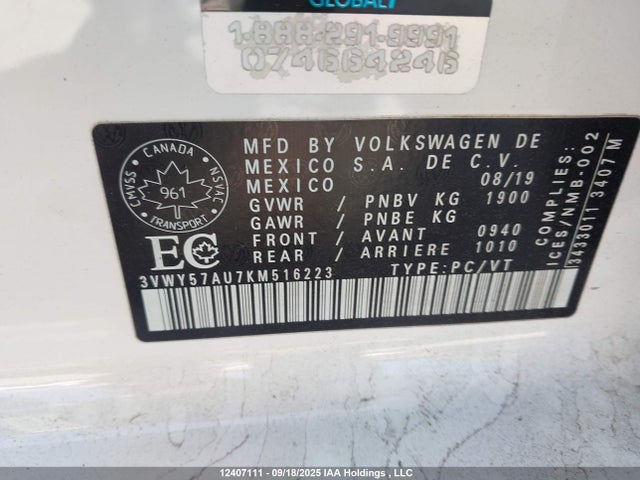 Volkswagen 1.4 tsi 2019 3VWY57AU7KM516223 Image 9