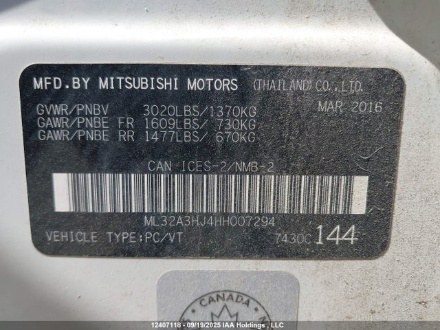 Mitsubishi Mirage 2017 ML32A3HJ4HH007294 Image 9