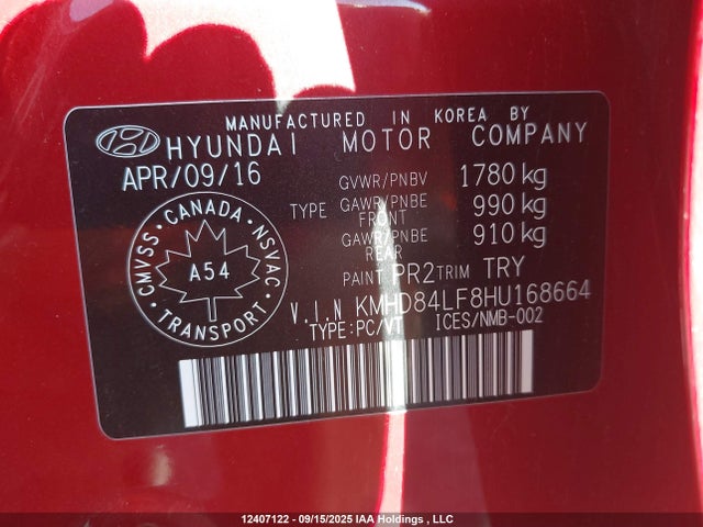 KMHD84LF8HU168664 Hyundai Elantra