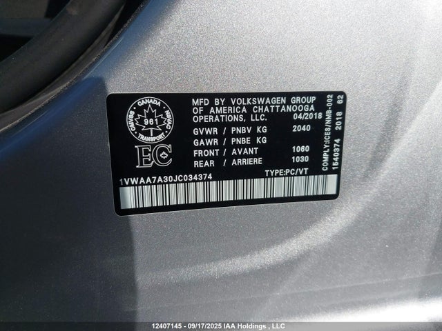 1VWAA7A30JC034374 Volkswagen tsi