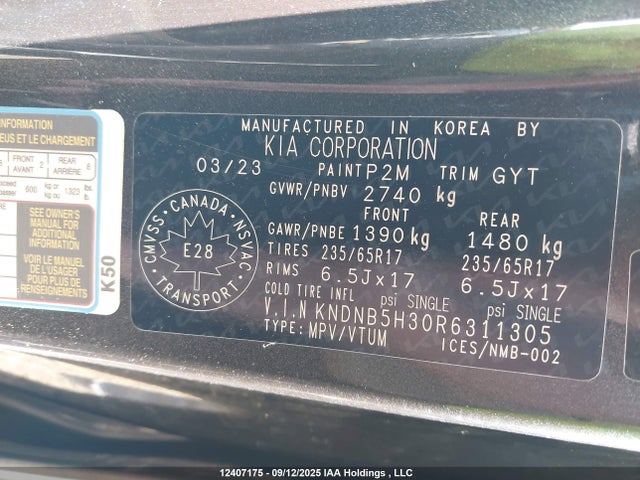 KIA gdi lamda iii 2024 KNDNB5H30R6311305 Image 9