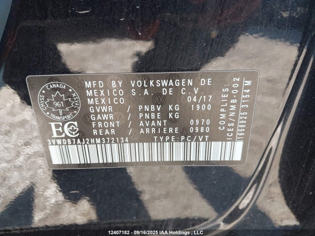 Volkswagen 1.4 tsi 2017 3VWDB7AJ2HM372134 Image 9