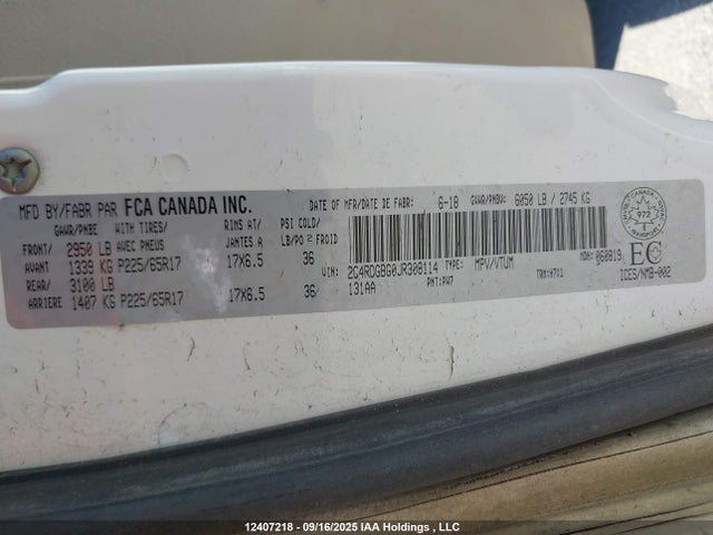 2C4RDGBG0JR308114 Dodge Grand Caravan