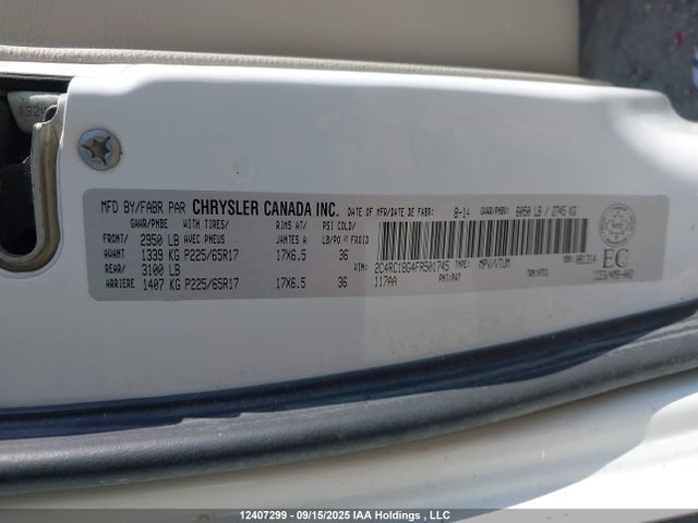 Chrysler 2015 2015 2C4RC1BG4FR501745 Image 9
