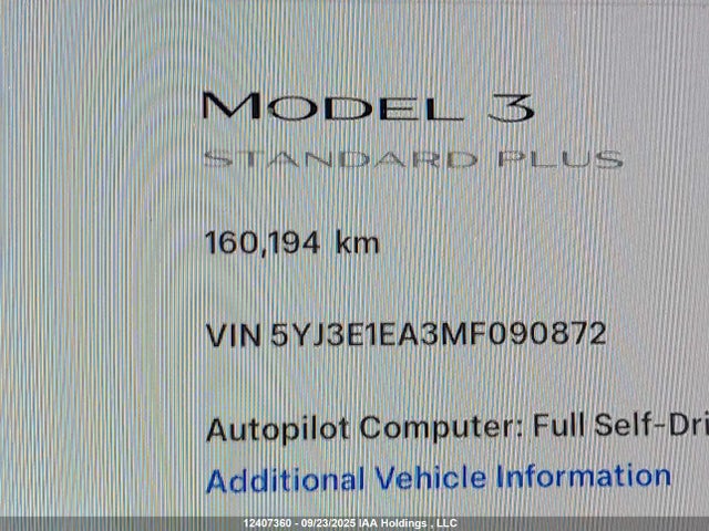 Tesla MODEL 3 2021 5YJ3E1EA3MF090872 Image 15