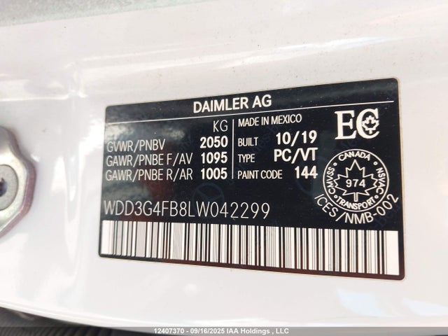 WDD3G4FB8LW042299 Mercedes-Benz m260