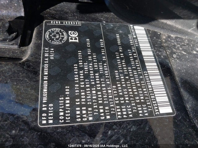 3VVSX7B27RM094563 Volkswagen tsi