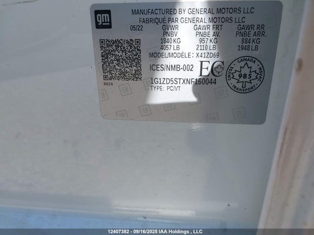 1G1ZD5STXNF160044 Chevrolet lfv - direct injection, variable valve timing, gen 1 gmna