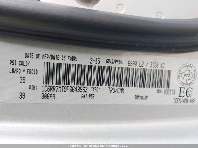 RAM 2015 2015 1C6RR7MT9FS643963 Image 9