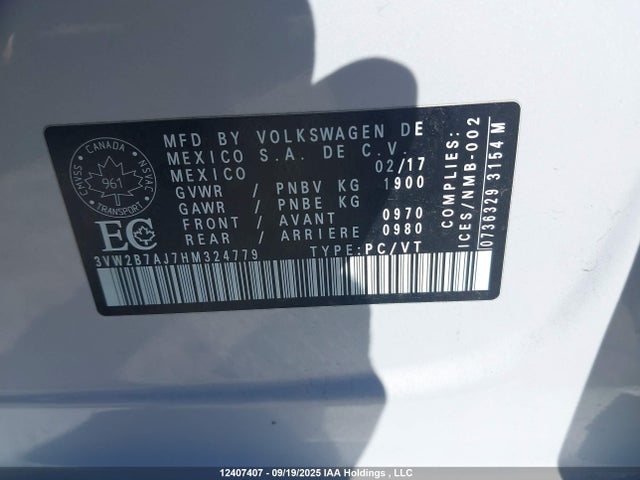 Volkswagen 1.4 tsi 2017 3VW2B7AJ7HM324779 Image 9