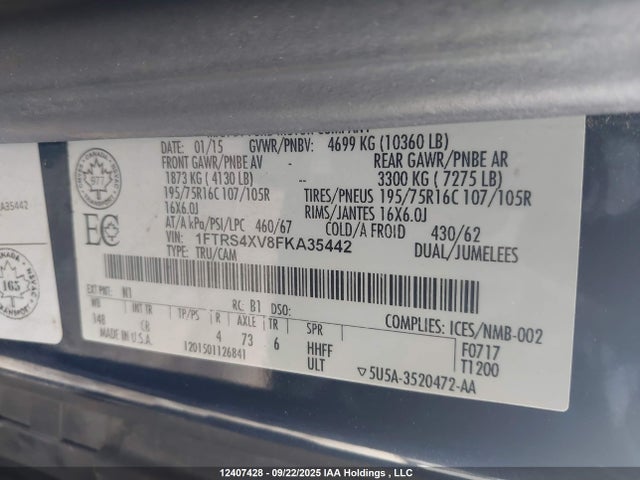 Ford 2015 2015 1FTRS4XV8FKA35442 Image 9