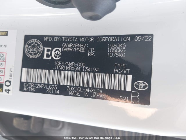JTNKHMBX5N1134194 Toyota 3zr-fae