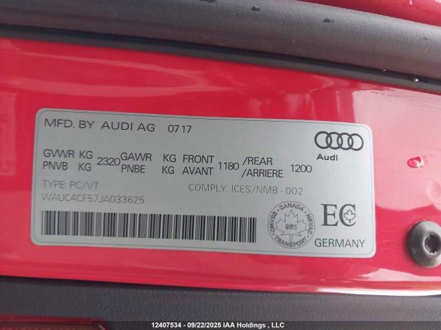 Audi S5 2018 WAUC4CF57JA033625 Image 18