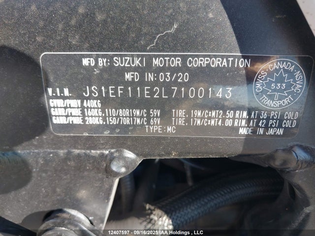 JS1EF11E2L7100143 Suzuki U502