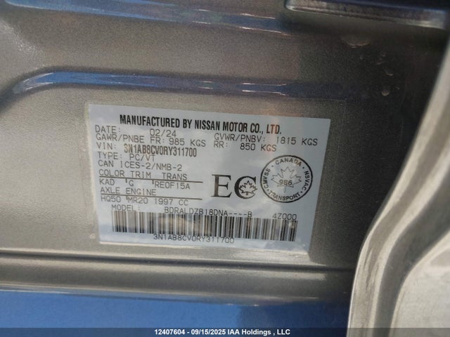 Nissan Sentra 2024 3N1AB8CV0RY311700 Image 19