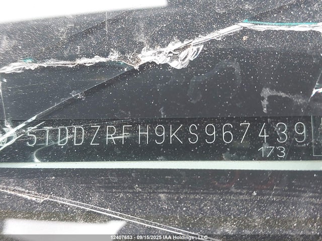 5TDDZRFH9KS967439 Toyota 2gr-fks