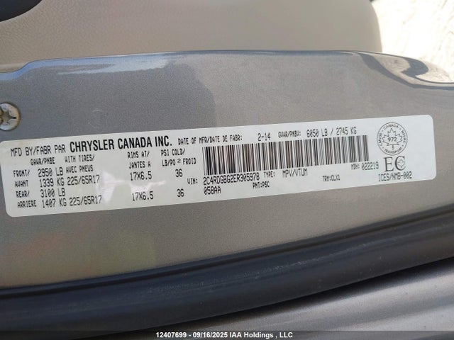 2C4RDGBG2ER305978 Dodge 2014
