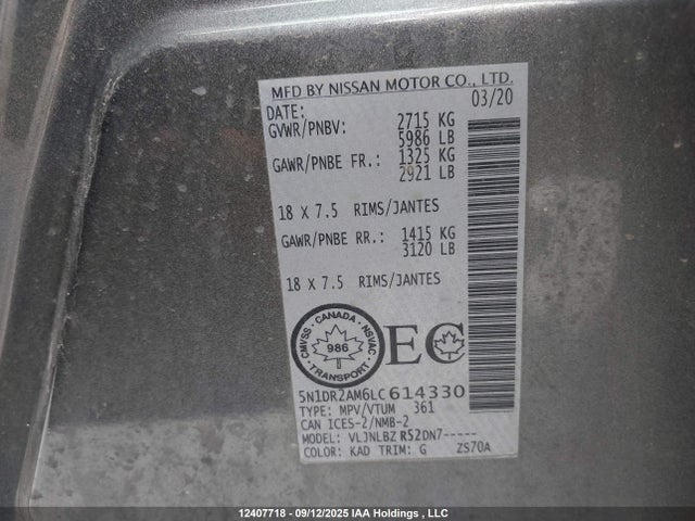 Nissan Pathfinder 2020 5N1DR2AM6LC614330 Image 9