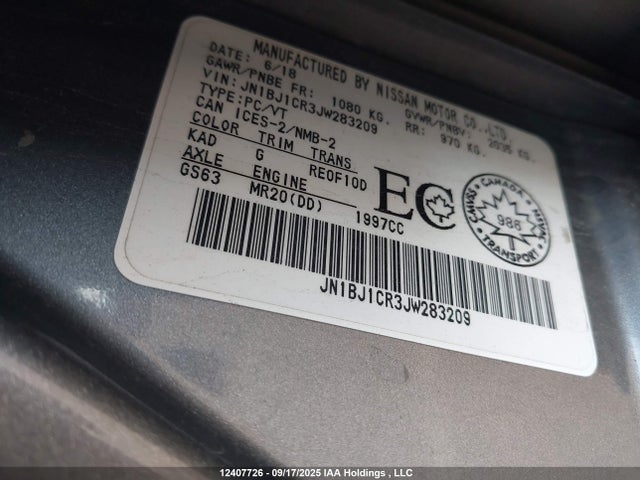 JN1BJ1CR3JW283209 Nissan ROGUE SPORT