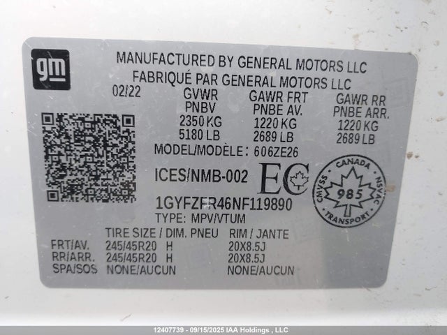 1GYFZFR46NF119890 Cadillac lsy - sidi, vvt, alum, var 3