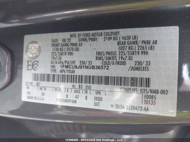 Ford gtdi 240ps 2022 1FMCU9J91NUB36572 Image 9