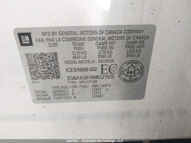 2GNAXUEV9M6127538 Chevrolet lyx
