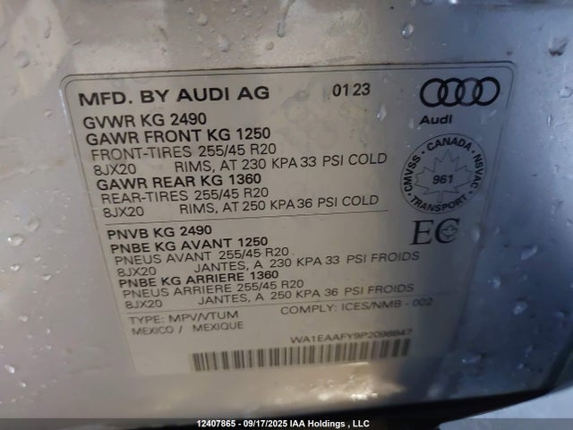 WA1EAAFY9P2098847 Audi 45 tfsi