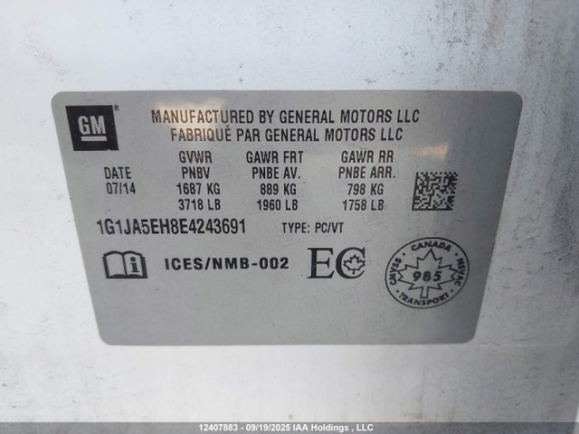 1G1JA5EH8E4243691 Chevrolet luw