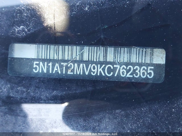 5N1AT2MV9KC762365 Nissan Rogue S/sl/sv