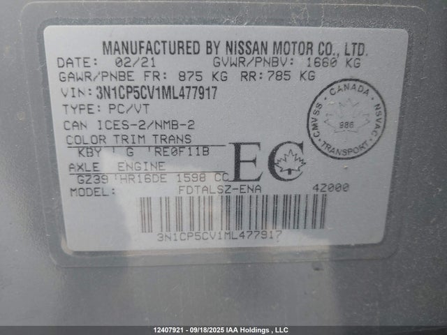 3N1CP5CV1ML477917 Nissan 2021