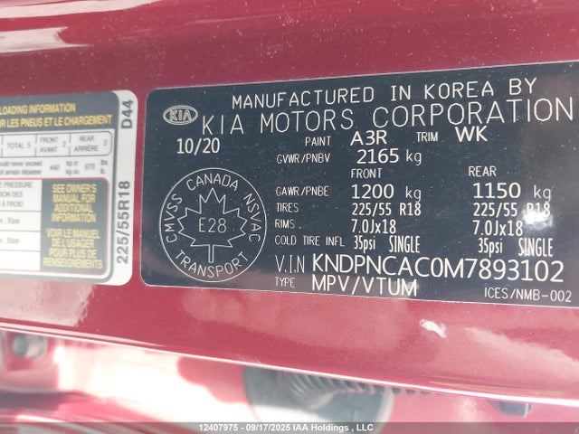KNDPNCAC0M7893102 KIA gdi theta-ii