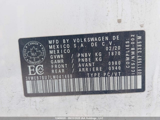 3VWEB7BU7LM041488 Volkswagen 1.4 tsi