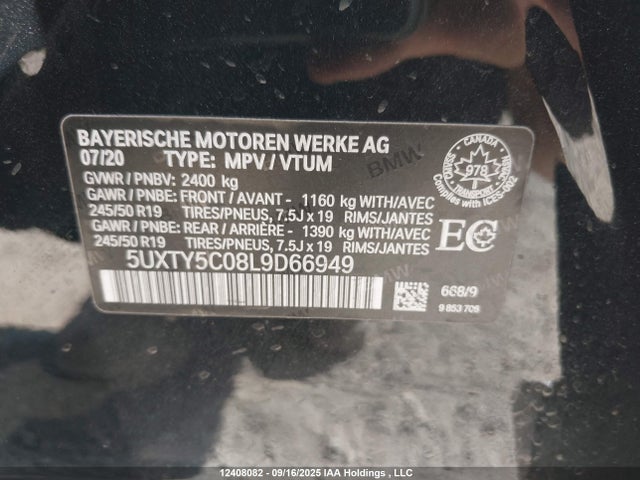 5UXTY5C08L9D66949 BMW X3