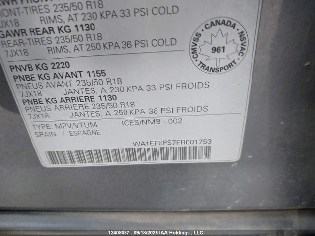 Audi 2.0t 2015 WA1EFEFS7FR001753 Image 18