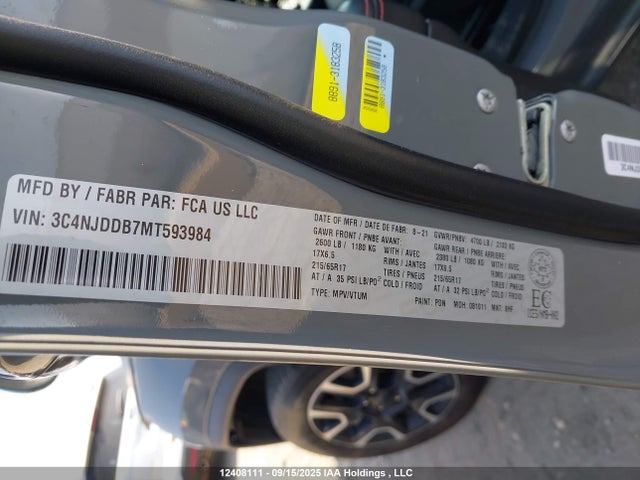 Jeep Compass 2021 3C4NJDDB7MT593984 Image 17