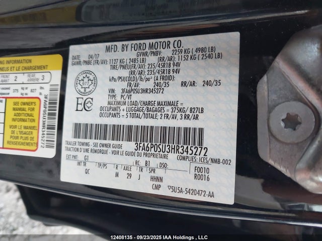 Ford 2.0l 4v atk hev 2017 3FA6P0SU3HR345272 Image 18