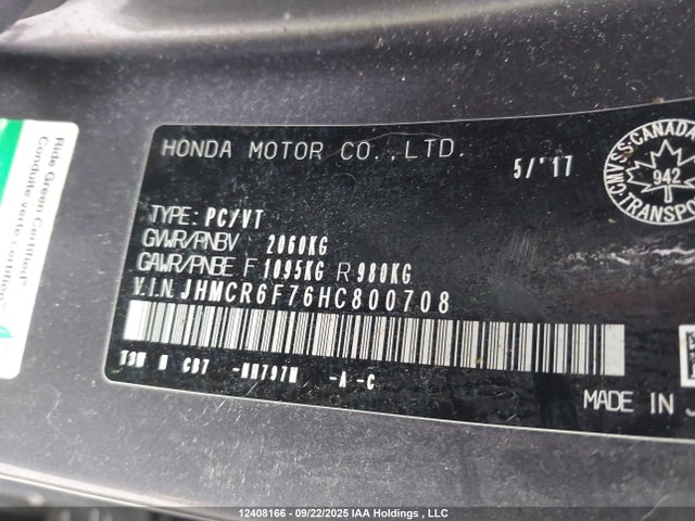 Honda lfa1 2017 JHMCR6F76HC800708 Image 9