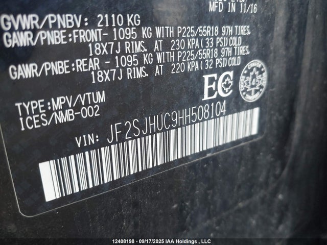 JF2SJHUC9HH508104 Subaru Turbo C0
