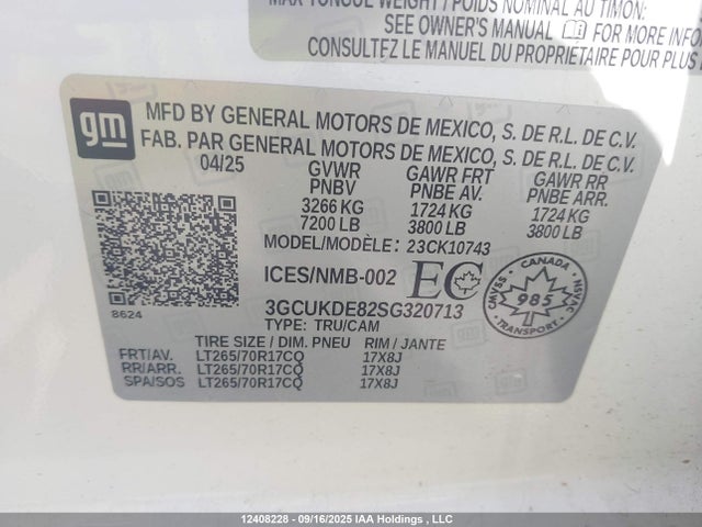 3GCUKDE82SG320713 Chevrolet lz0