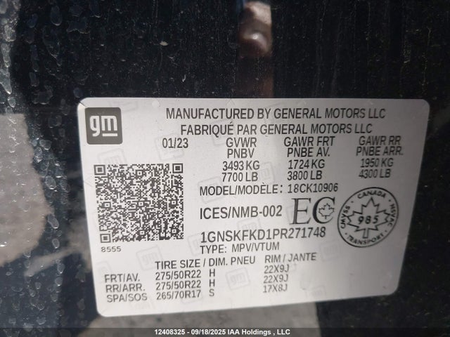 Chevrolet Suburban 2023 1GNSKFKD1PR271748 Image 18