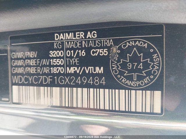 WDCYC7DF1GX249484 Mercedes-Benz Amg G 63
