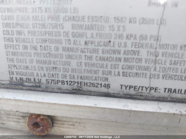 575PB1221EH262146 Haul Mark Ind 2014