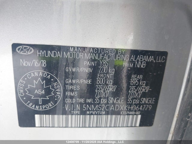 Hyundai Santa Fe Essential 2019 5NMS2CADXKH064779 Image 9