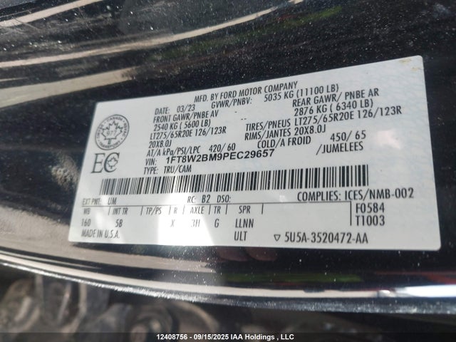 Ford 2023 2023 1FT8W2BM9PEC29657 Image 9