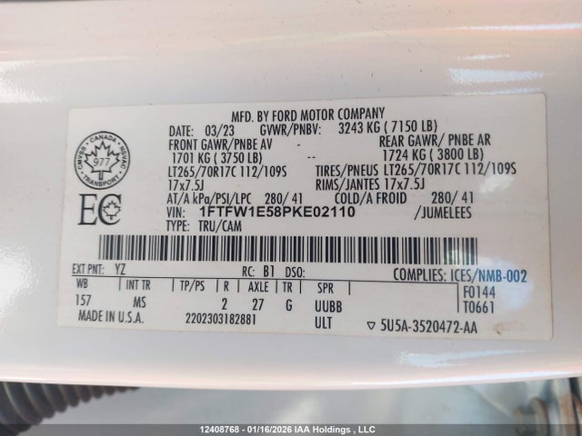 Ford 5.0l-4v 2023 1FTFW1E58PKE02110 Image 9