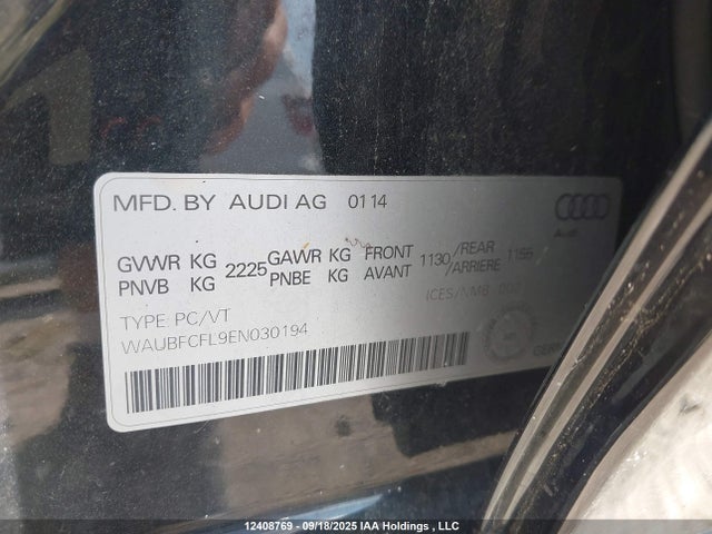 Audi flex fuel engine 2014 WAUBFCFL9EN030194 Image 9