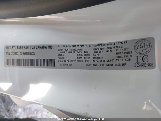 Chrysler 2025 2025 2C4RC1ZG9SR609326 Image 9