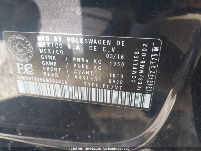 3VWD07AJ9GM353925 Volkswagen 1.8t