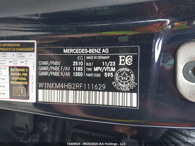 W1NKM4HB2RF111629 Mercedes-Benz m254