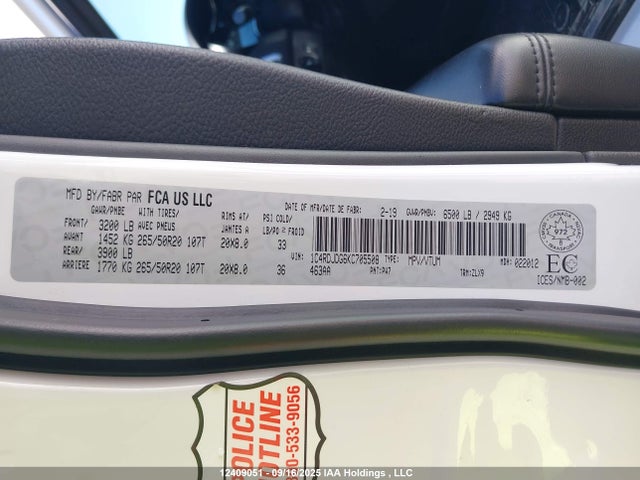 Dodge Durango 2019 1C4RDJDG6KC705508 Image 18